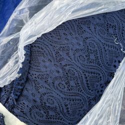 Stretch Lace 3 - 5’ Rolls 70yards Ea = 210 Yards Dead stock Fabric Midnight Blue