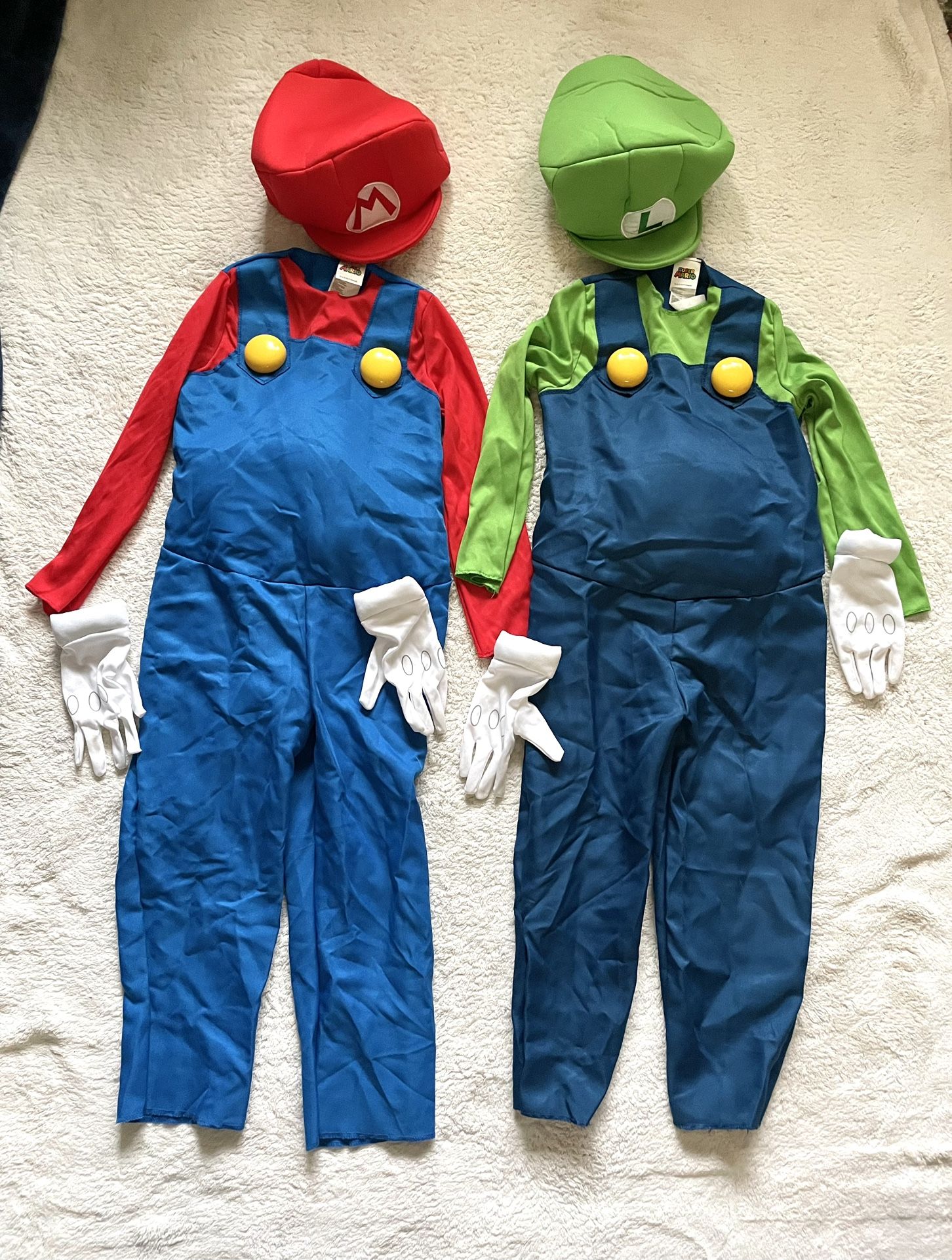 Kids Size 4-6 Nintendo Super Mario Bros Mario & Luigi Halloween Costumes