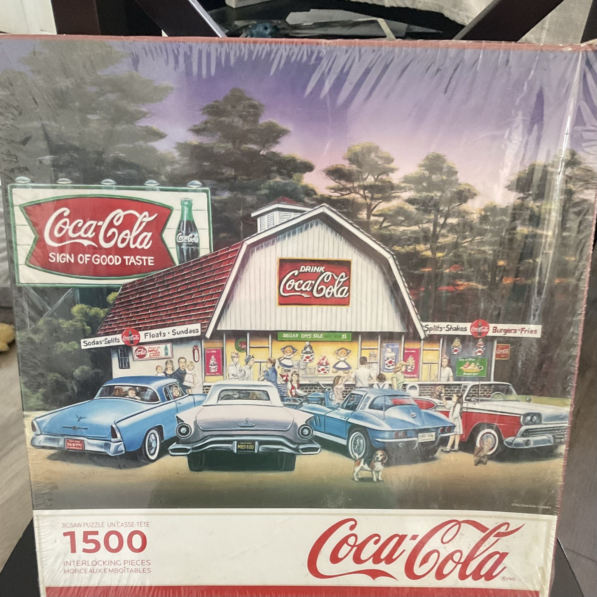 Lot of 2 Coca-Cola Jigsaw Puzzles – 1500 & 1000 Pieces – NEW & SEALED – Springbok