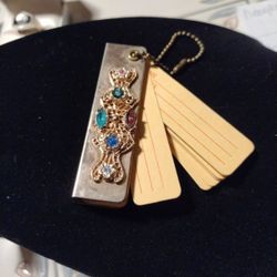 Unique Vtg Jeweled Address Keychain