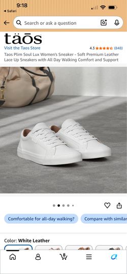 Taos Plim Soul Lux Women's White Leather Sneakers