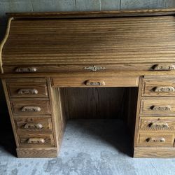 Beautiful Oak Roll Top Secretary For Sale $500 PRICE REDUCED!!