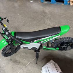 36-Volt Green Electric Mini Dirt Motorcycle for Kids, 15.53MPH Speed, Stepless Variable Speed Drive, Disc Brake, Age14+