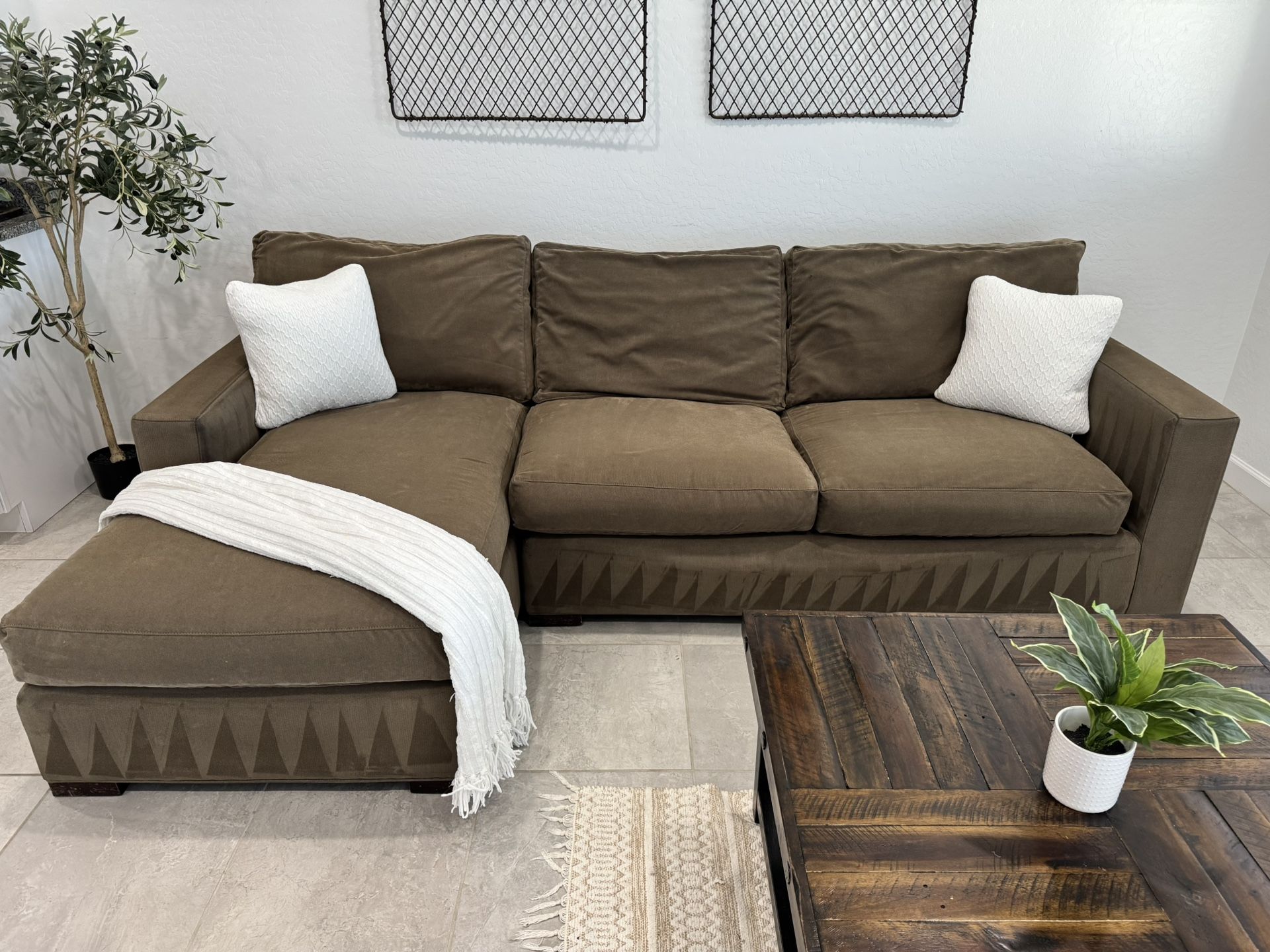 Brown Sectional Couch W/ Chaise