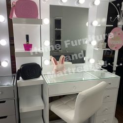 Vanity Set Hollywood Mirror LED Light Makeup Table New✨Hello Spring