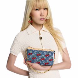 Louis Vuitton Murakami Pochette Accessories Monogram Denim. Cherries.