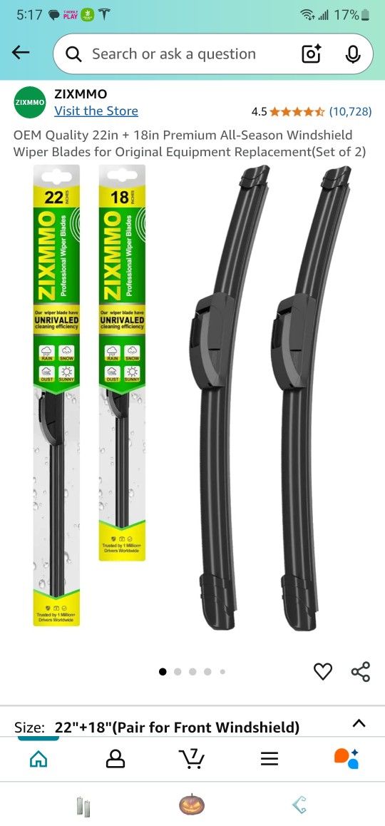 OEM Quality 22in + 18in Premium All-Season Windshield Wiper Blades
