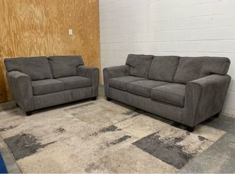 Gray Sofa and Loveseat