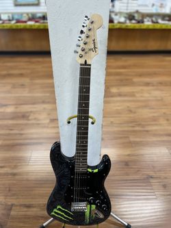 SQUIER STRATOCASTER, USED CONDITION, “MONSTER”, CHIP ON BOTTOM CORNER, NO CASE