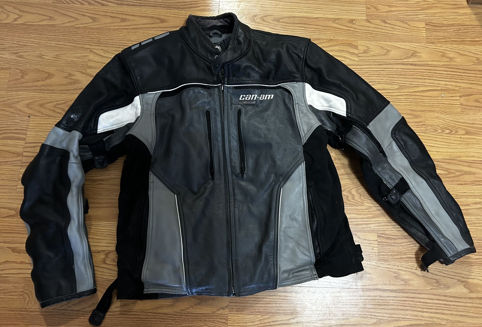 Can-am BRP Spyder GT Leather Full Zip Jacket Mens Size L Thermolite Lined