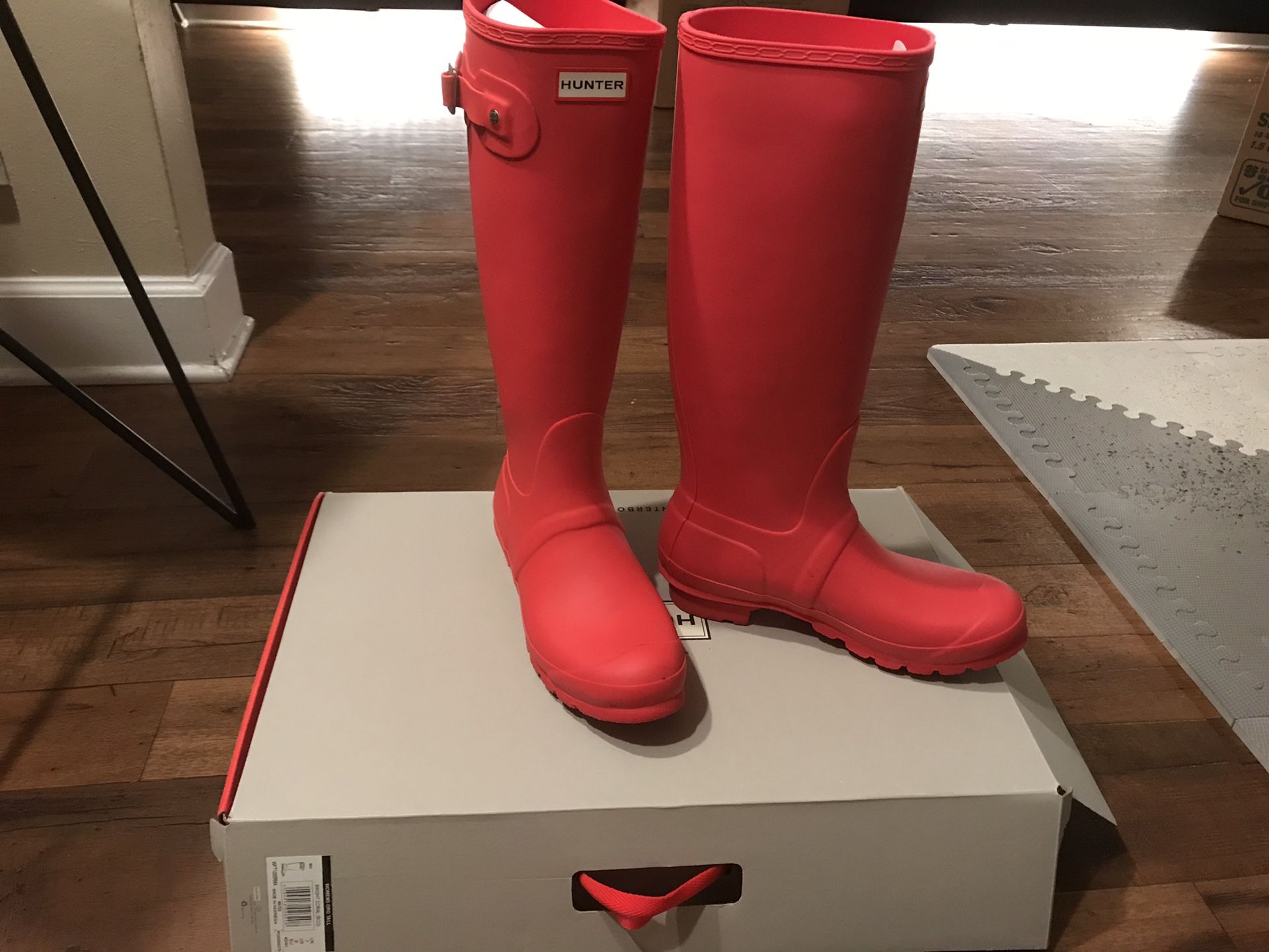 Hunter Red rain boots