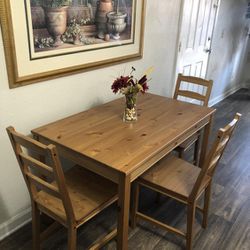 Kitchen Dining Table Set With 3 Chairs 