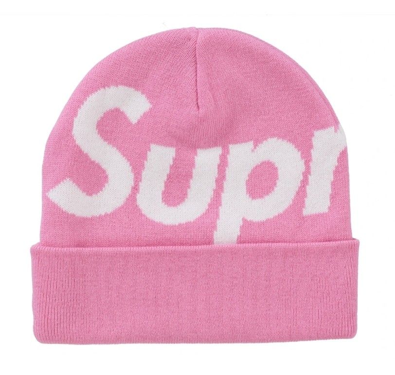 Supreme Big Logo Beanie Pink