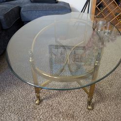 Vintage brass and glass coffee table
