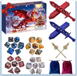 DND Dice Advent Calendar 2026, 24 Days Halloween Christmas Countdown Calendar, Surprise D&D Gifts for Dice Goblin, Adults, Teens & Kids, DND Polyhedra