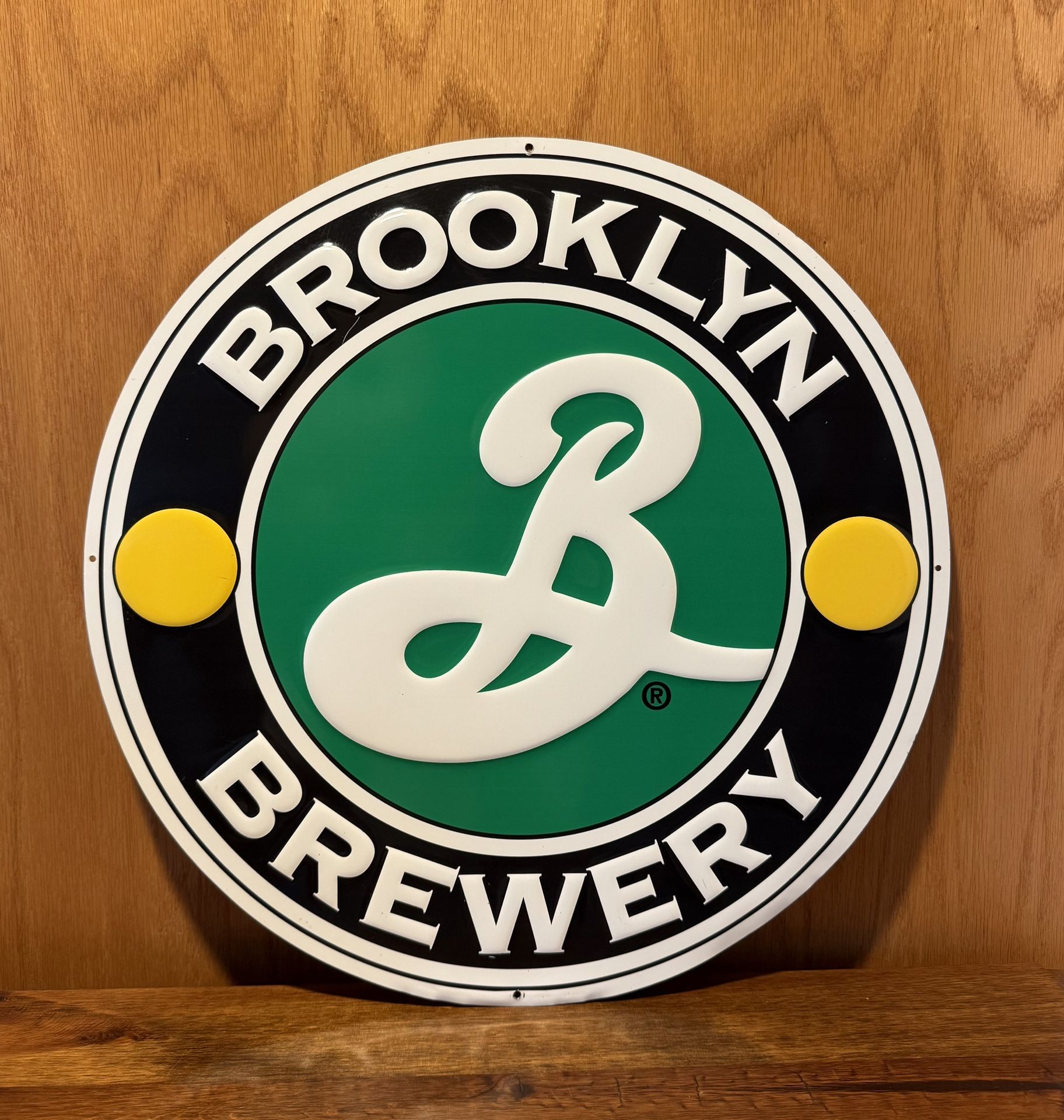 Large 17” Brooklyn Brewery Bar Metal Beer Sign Man Cave