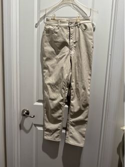 H&M Beige Straight-Leg faux leather size 6