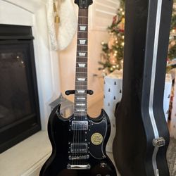 Epiphone SG ‘61 Style Black Electric Guitar + Gibson Hardshell Case Like New