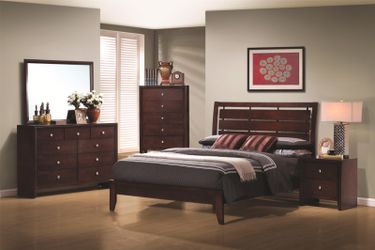Rich Merlot Transitional Panel Bedroom Set - Queen or King (NO CREDIT CHECK FINANCING AVAILABLE)