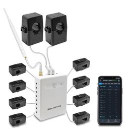 Smart Home Energy Monitor with 8 50A Circuit Level Sensors, Measure Power Usage in Real-Time, History with App (8 50A Circuit Level Sensors) - Compati