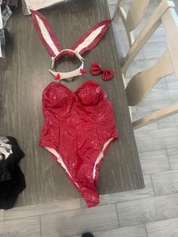 Red Vinyl Bunny Costume Set