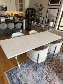 West Elm Avery Butterfly Dining Table + 6 chairs