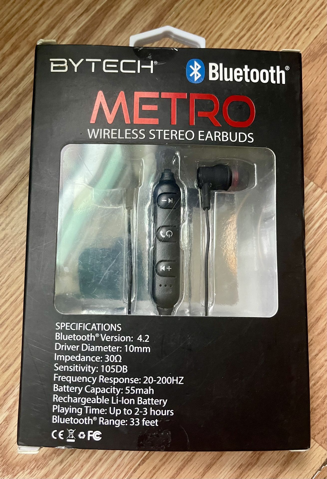 Bytech Metro Bluetooth Wireless Stereo Earbuds Headphones 
