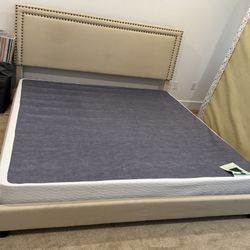 King Bed With Metal Box Spring And Used Mattress