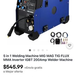 5 in 1 Welding Machine MIG MAG TIG FLUX MMA Inverter IGBT 200Amp Welder Machine 