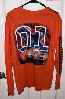 New Dukes Of Hazzard Orange Graphic Tee Shirt Adult size Men Womens Medium General Lee Long Sleeve NWOT 