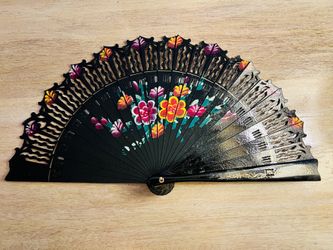 Beautiful Wooden Hand Painted Spanish Fan $25