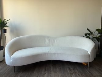 Beautiful Modern White Curved Sofa
