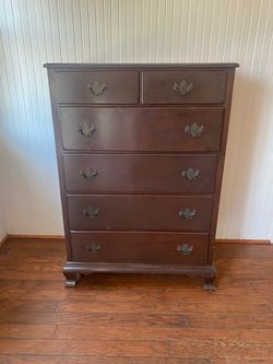 Dark solid wood vintage dresser