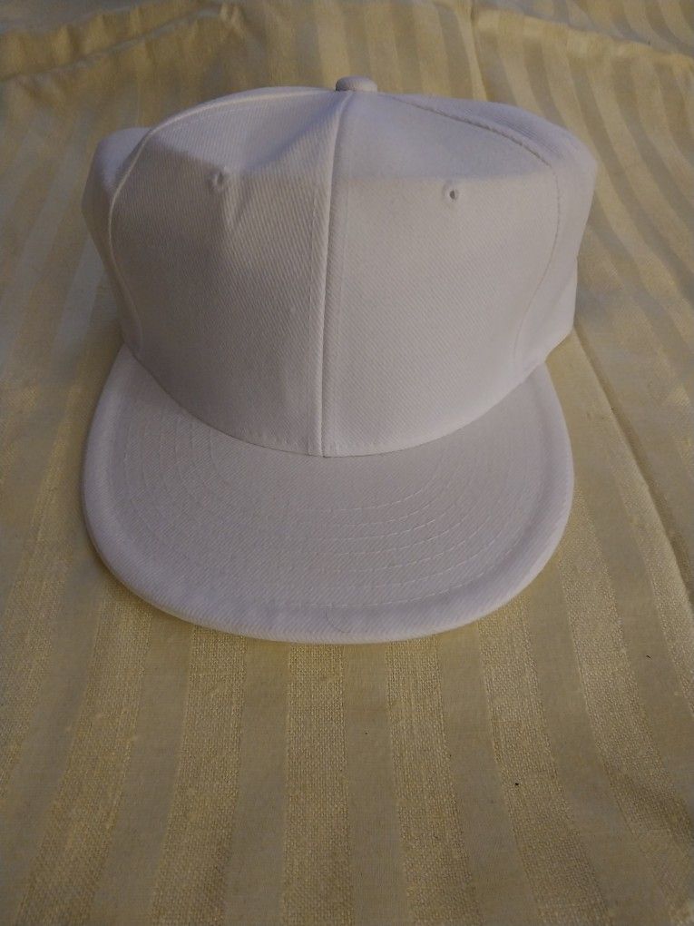 REDUCED - HATCO White 7 1/2 Fitted Hat Adult Size Hi