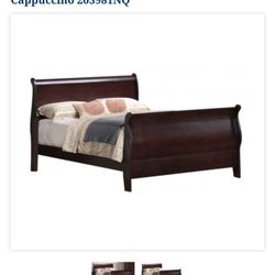 Queen Bed Frame with Clean Mattress & Boxspring