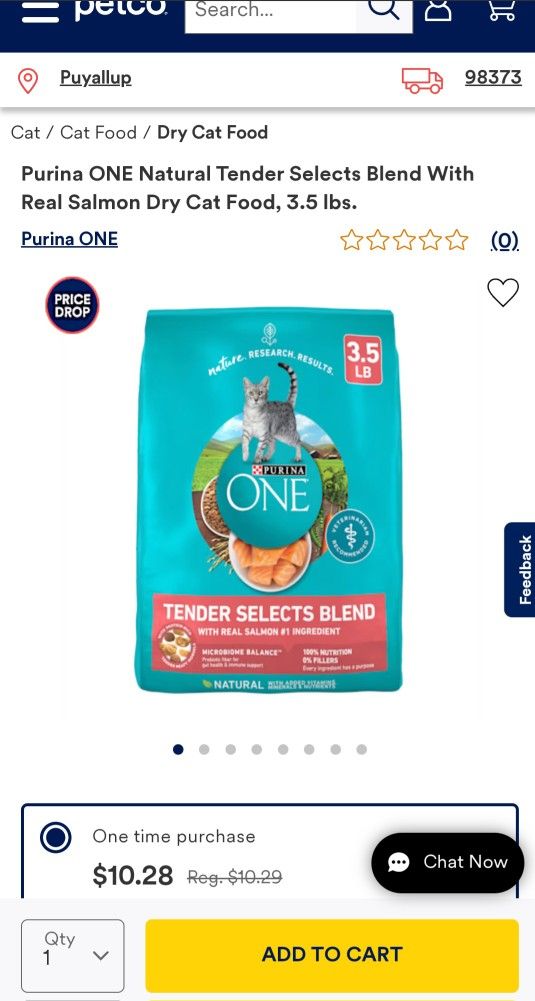 Purina Tender Selects Blend Cat Food 3.5lbs 4 Pack