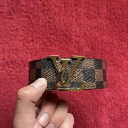 Brown and black Louis Vuitton monogram leather belt 46/115