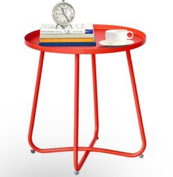 Red side table for indoor/outdoor