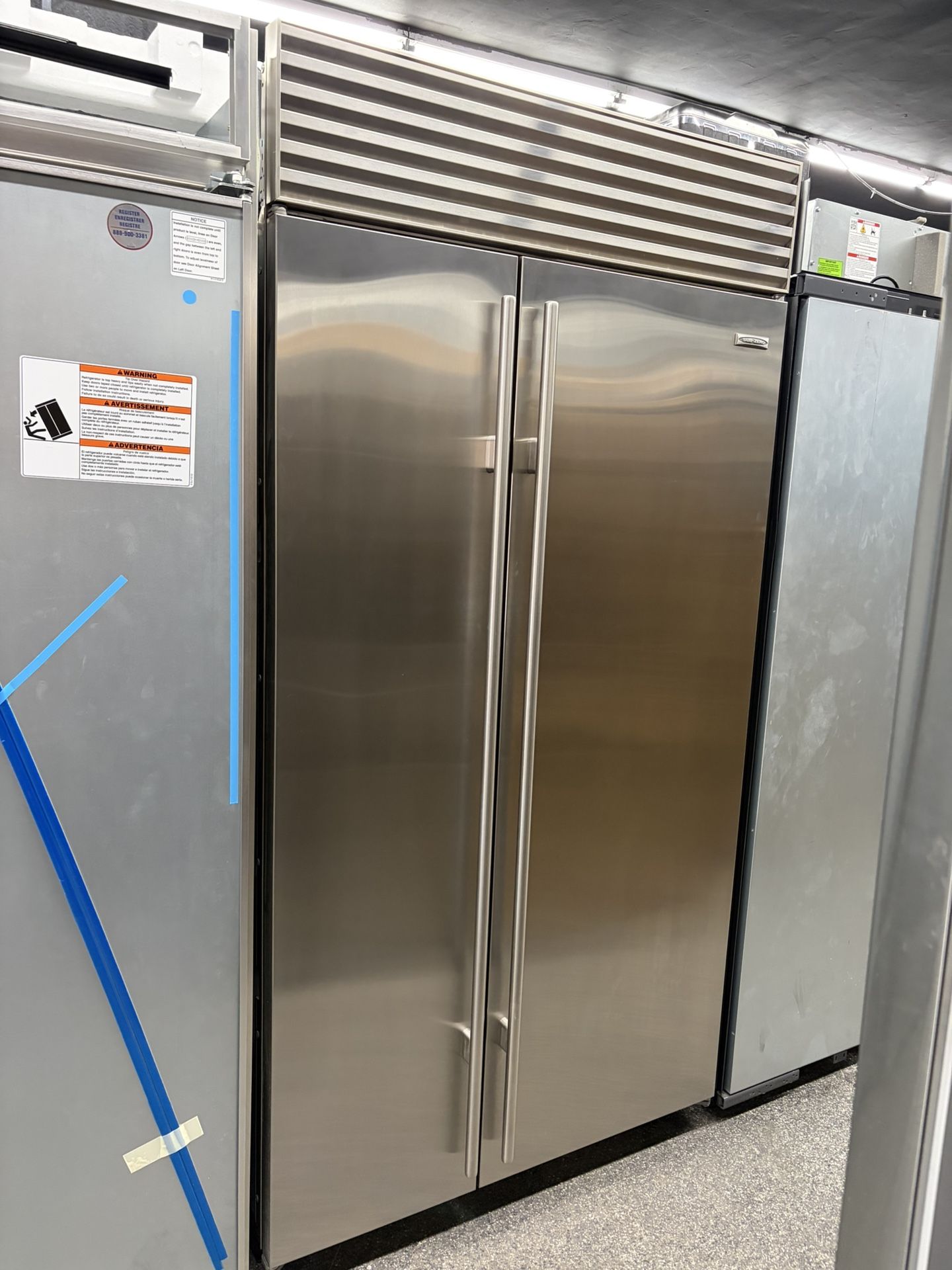 Sub Zero Side By Side Stainless Steel Built In 42” Refrigerator + Ice Maker