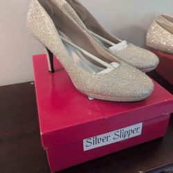 Gold Glitter Heels 11M