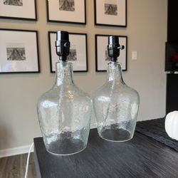 2 Glass Table Lamps 