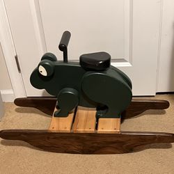 wooden rocking frog 