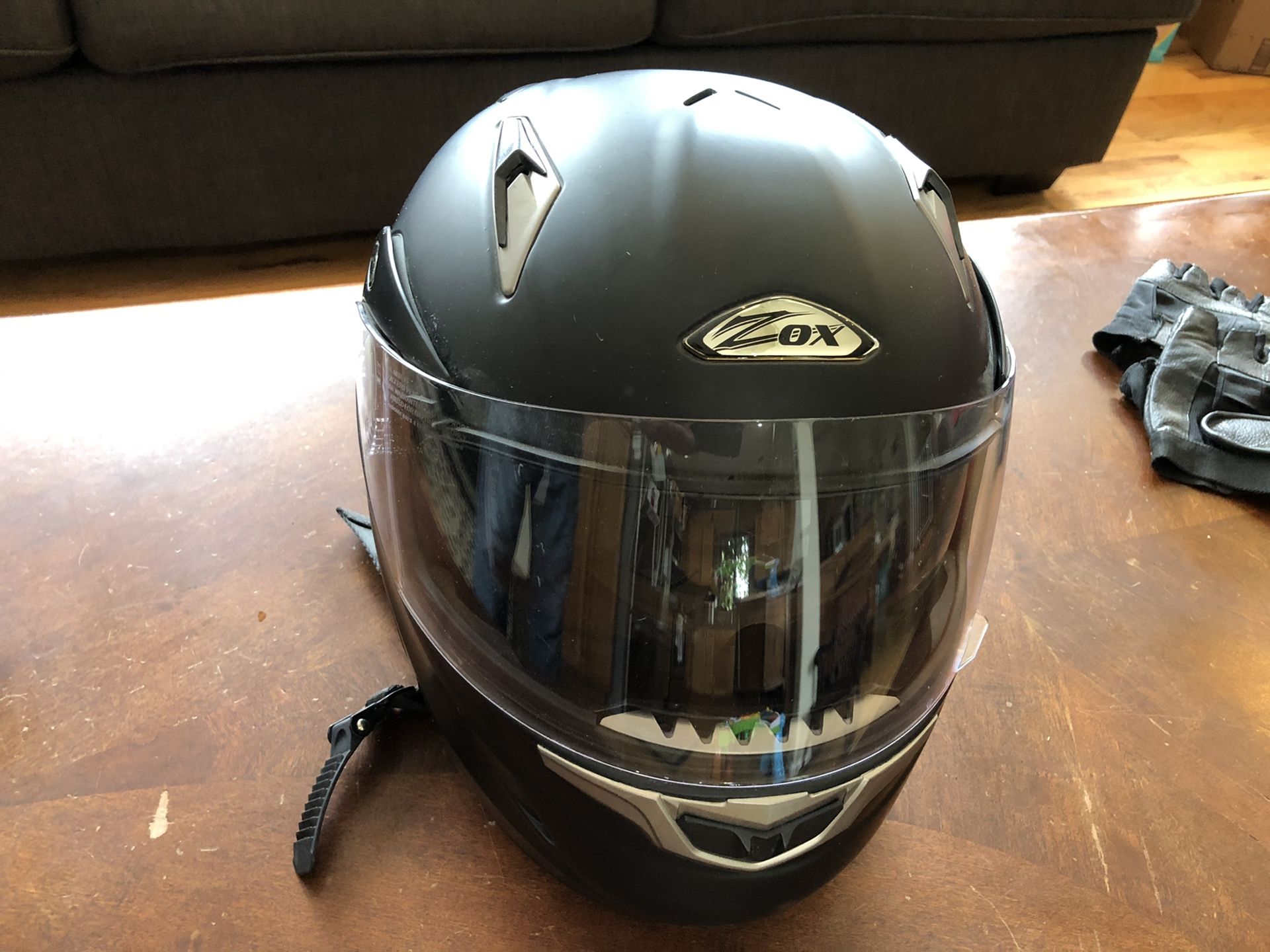 Zox Motorcycle Helmet (flip up sun visor)