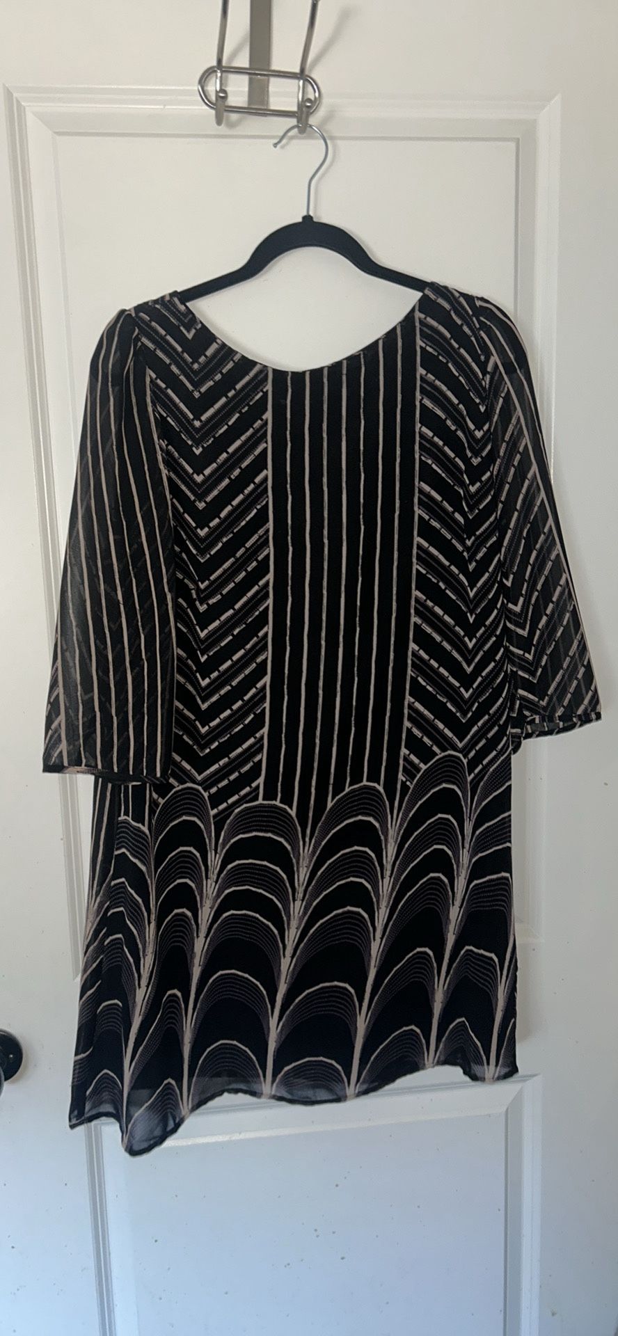 Black & Purple Shift Dress - Size 10