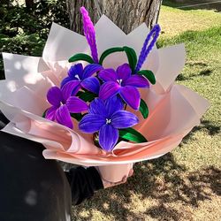 purple pipe cleaner flowers, free delivery