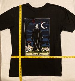 Scream Ghost Face Tarot Card Horror Movie T-Shirt Size Small 100% Cotton