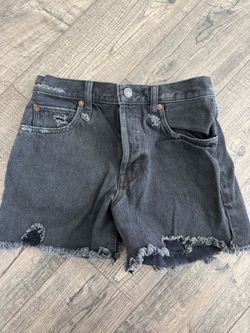 Free People Black Denim Shorts