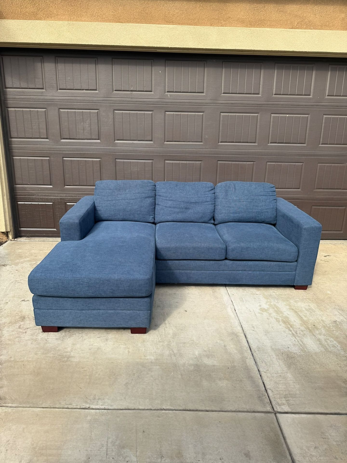 Blue Reversible Chaise Sectional Sofa Couch - 🚚 DELIVERY AVAILABLE // ONLY $50 DOWN 💸