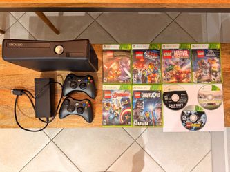 🎮 Xbox 360 S Bundle – 2 Controllers + 9 Games – $140 OBO
