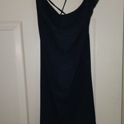 Dark Blue Open Back Cocktail Dress